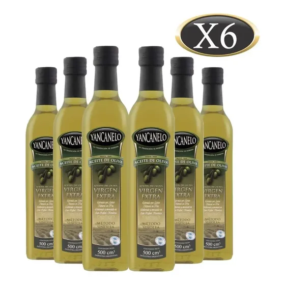 Aceite Oliva Extra Virgen Yancanelo Sinolea 500ml Pack X 6 U