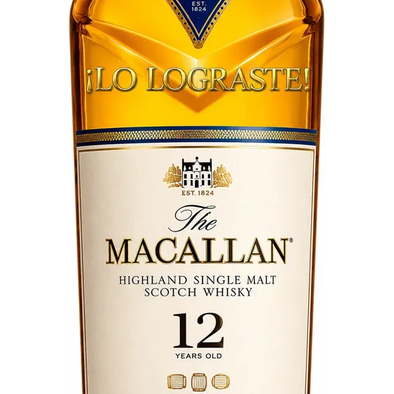 Whisky Macallan 12 Años + Dedicatoria Lo Lograste + Luminoso