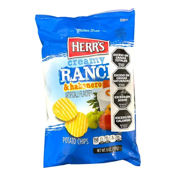 Papas Fritas Crema Ranch Y Habanero Herr's 170g - Origen Usa