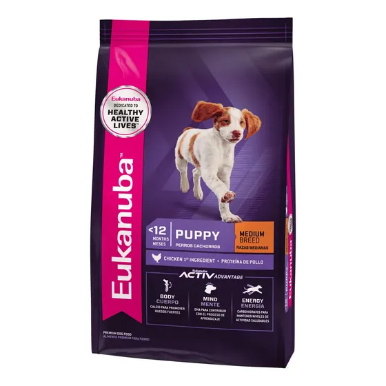 Alimento Eukanuba para Perro Cachorro de Raza mediana Sabor Mix en Bolsa de 15 Kg
