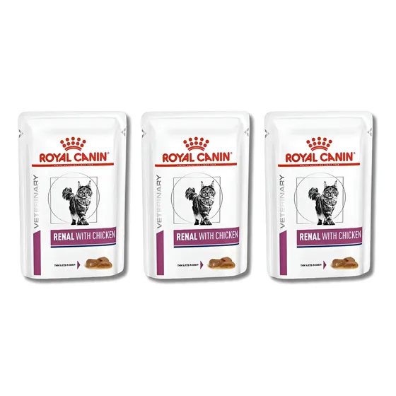 Alimento Humedo Para Gatos Royal Canin Pouch Renal 85gr X3