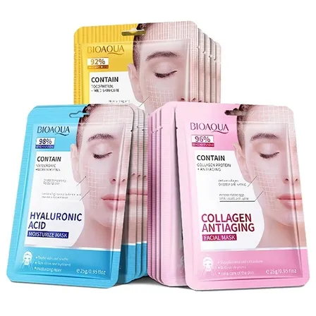 Mascarilla Facial Colágeno Ácido Hialurónico X30