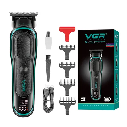 Afeitadora Eléctrica Trimmer Patillera Vgr V-250 Color Negro con verde