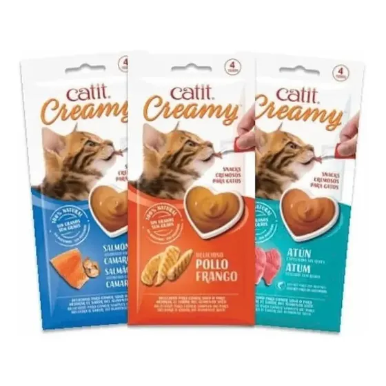 Caja Catit Creamy Golosina Para Gato Sabor salmon X 12 U