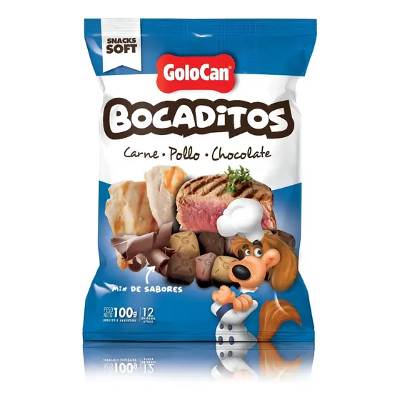 Bocaditos Perro Carne/pollo/chocolate X 100 Grs Golocan