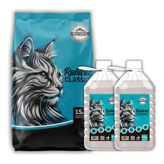 Arena Sanitaria Para Gatos Rubicat Aglomerante 15k Y 5.3k X2