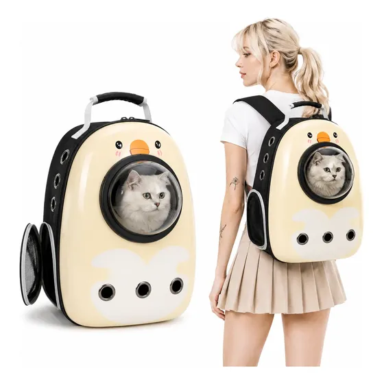 Mochila Cápsula Para Mascotas Portátil Y Transpirable Modelo Pollito Lindo