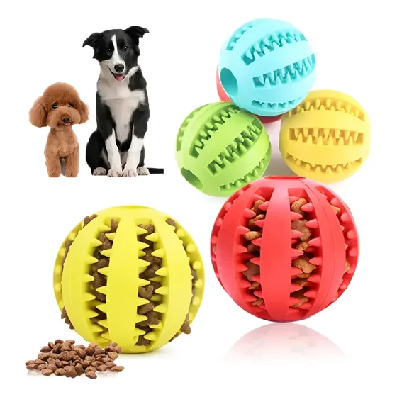 Juguete Para Perro Pelota Mordillo Porta Alimento 6 Cm