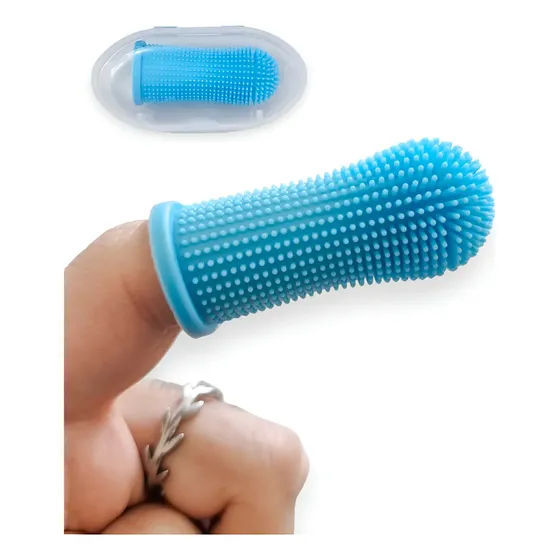 Cepillo De Dientes Para Mascotas Dedal Silicona Con Estuche