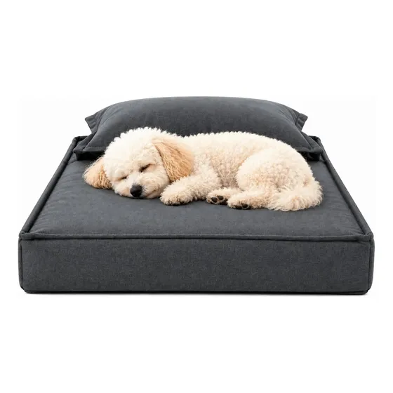 Colchon Cucha Para Perros Ergonomico Ortopedico Premium Gris Ergonómico