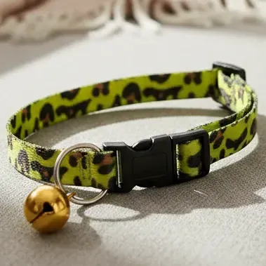 Collar Ajustable Para Gato Y Perro Con Cascabel Amarillo