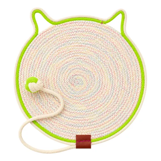 Rascador Alfombra Gato Algodon Pelota Cuerda Reforzada 50cm Verde