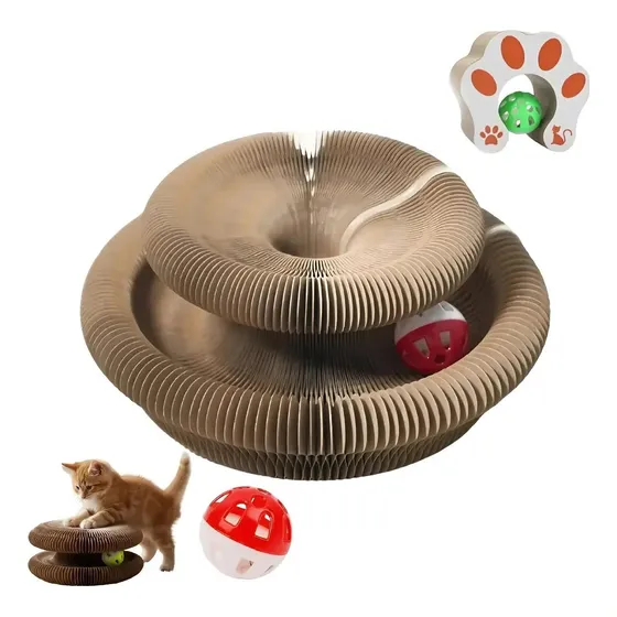 Rascador Acordeón Con Pelota Para Gato