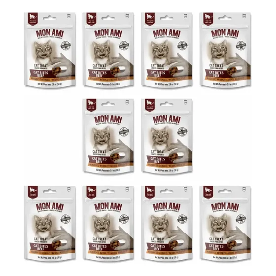 Snack Para Gatos Mon Ami Carne 50gr Natural Saludable X10
