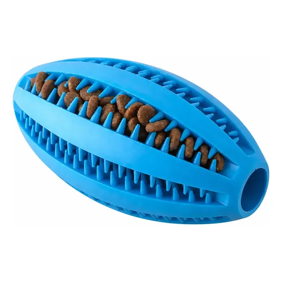 Juguete Dispensador Snacks Pelota Rugby Perros Amigalitos