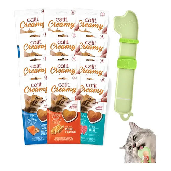 Caja Creamy Catit Golosina Snack Gato Saludable X12+ Regalo