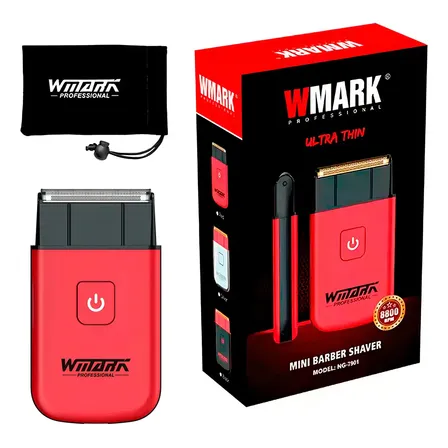Afeitadora Wmark Profesional Ng-7901 Shaver Mini Inalambrica 8800 Rpm Red Color Rojo