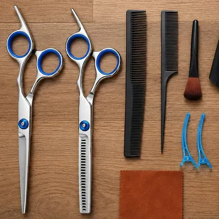 Kit Tijeras De Peluqueria Profesionales Barberias Estuche Locales Hogares Entresacado Pulir Corte Filo Desmechado Organizador Para Transportar Facilmente Cepillo Peine Comb