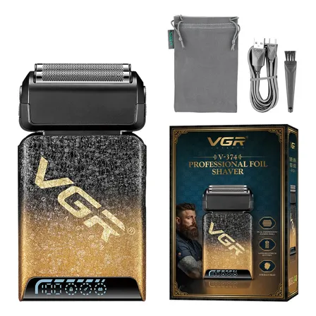 Afeitadora Eléctrica Shaver Para Hombre Vgr V-374 Dorado