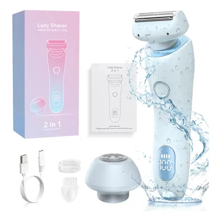 Depiladora Eléctrica 2 En 1 Para Mujer Recargable Celeste