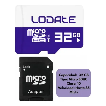 Tarjeta Memoria Micro Sd 32gb Lodate U3 85 Mb/s Adaptador Sd