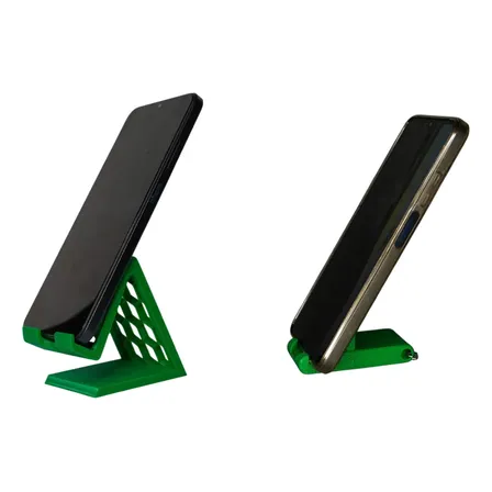 Combo Soporte + Llavero Portatil Stand Celular Escritorio Verde