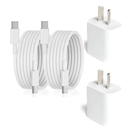 Doble Cargador 20w Rapido +cables Tipoc Para Iphone 15 16 17