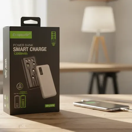 Power Bank Ecopower 12000mah Smart Charge Ep-c879 Negro
