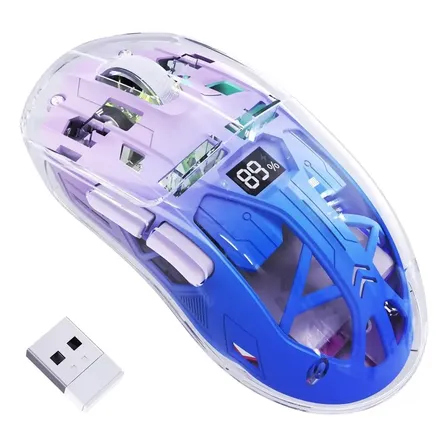 Mouse Inalámbrico Freewolf A2 Doble Modo Rgb Twilight Violet