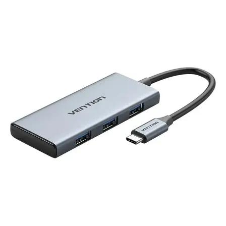 Hub Docking Station 6 En 1 Usb-c Hdmi Usb 3.0 Sd 4k Vention Gris