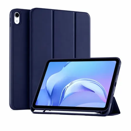 Funda Para iPad 11 A16 2025 10ma Gen 10.9 Con Porta Pencil Tapa Smart Soporte Antigolpe Para Apple Pencil Azul Marino