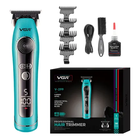 Cortadora Pelo Vgr V-299 Pro 7000rpm Cuchilla Alta Precisión Verde