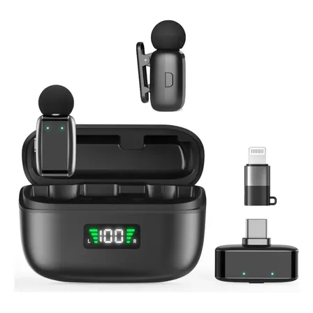 Microfono Inalambrico Celular Micro Corbatero Megan Tech Color Negro