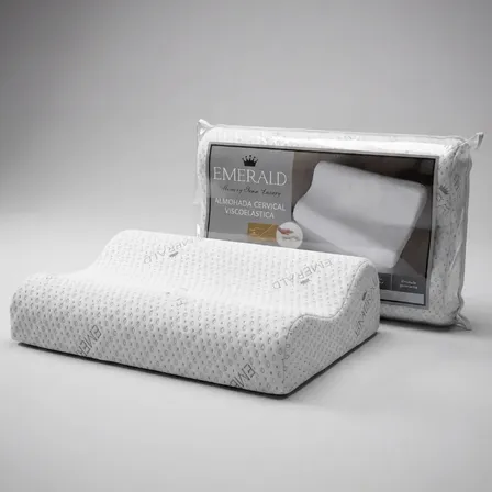 Almohada Cervical Viscoelástica Inteligente Emerald Antialérgica 55x40cm