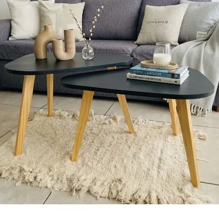 Set  Mesas Ratonas Gotas/ Púas Xl Nordicas Negro Negro
