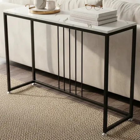 Mesa Recibidora De Arrime Simil Marmol Blanco
