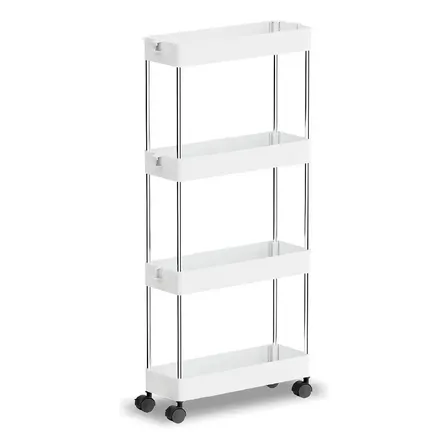 Carrito Organizador 4 Niveles Con Rueda Cocina Baño Con Ruedas Fan Pro Blanco