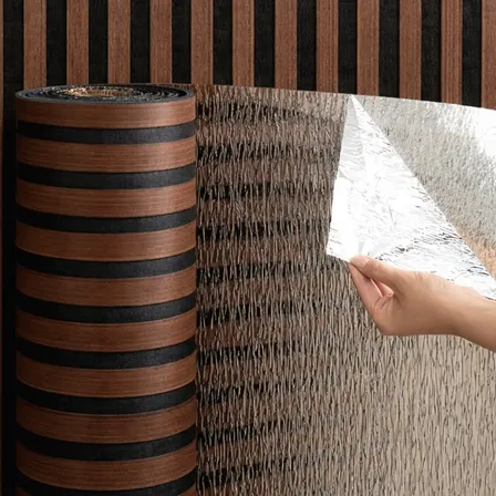 Rollo Vinilo 3d Wall Panel Autoadhesivo 58cmx3mts B Marrón