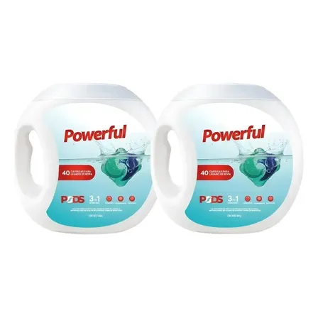 Jabón En Cápsulas Para Lavar Ropa Powerful Pods X40 Pack X2