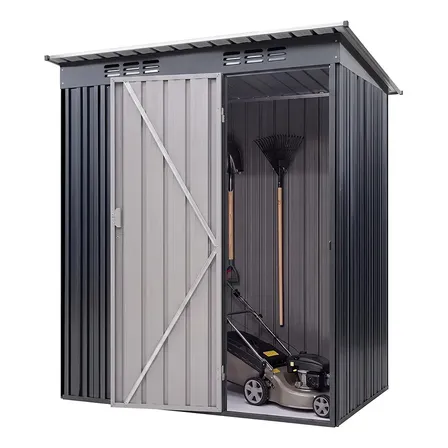 Cobertizo Depósito Galpón Armario de Exterior 151 x 187 x 91 cm Noak Negro Acero Galvanizado Caseta Obrador