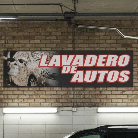 Cartel Comercial Deco Gráfica Lavadero De Autos 180x50cm Lavadero De Autos
