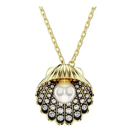 Collar Swarovski Colgante En Y Idyllia Perla Cristal Caracol Color Blanco