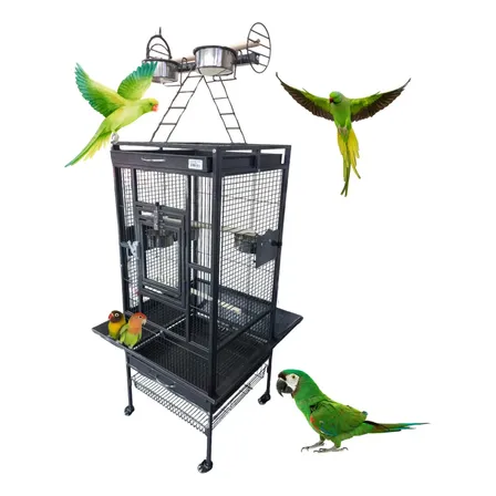 Jaula Aves Loros Ninfas Cocotilla Agaporni Periquito Aviario Color Negro
