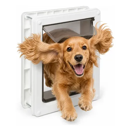 Puerta Vaiven Mascotas Perro Gato Premium Silenciosa Mediana Blanco