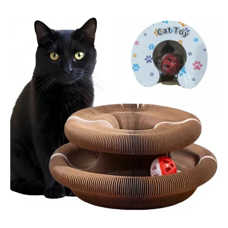 Rascador Carton Juguete Gatos Plegable Pelota Interactivo