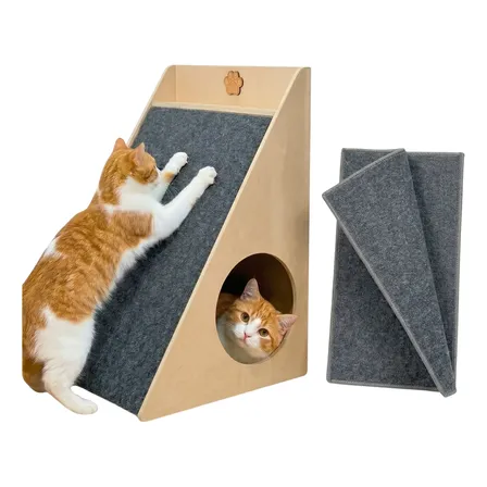 Rascador Gatos Casita Anti Estrés Reforzado Premium Rascador Con 2 Alfombras De Repuesto