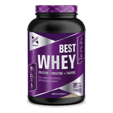 Proteína Xtrenght Nutrition Best Whey en polvo sabor Cookies and cream x 907g