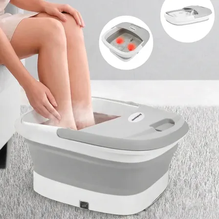 Spa Masajeador De Pies Bañera Electrica Hidromasaje Plegable Gris