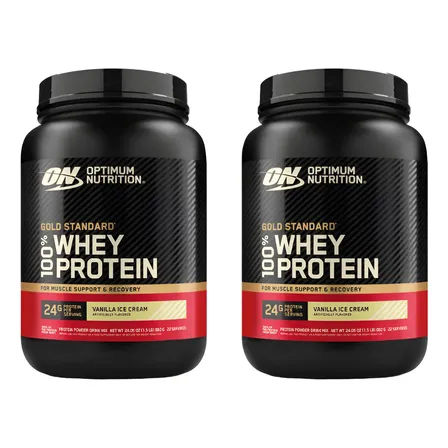 Proteína On G.s 100% Whey X 1.5 Lb Optimum Nutrition X2 Unid Sabor Vanilla ice cream