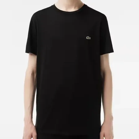 Remera De Hombre Th6709 Lacoste Negro Liso 08